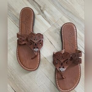 Brighton Alegre Brown Leather Thong Sandals Sz 9M